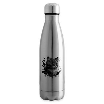 kleines Kätzchen, junge Katze - Isolierflasche - Lightsilver - Rechts