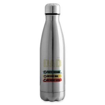 Dad Whiskey Drinker Father's Day - Insulated Water Bottle - silver - Right