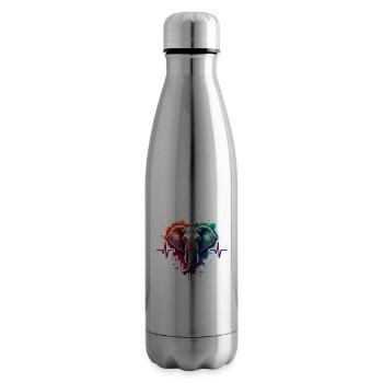 afAfrikanischer Elefant Herzlinie - Isolierflasche - Lightsilver - Rechts