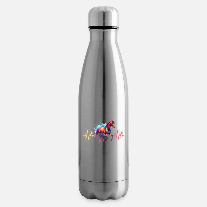 Andalusier Herzlinie Pferd - Isolierflasche - Lightsilver