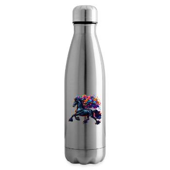 Friesian Horse Pferd - Insulated Water Bottle - silver - Right