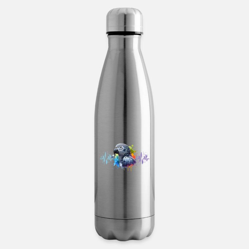 Graupapagei Herzlinie - Isolierflasche - Lightsilver