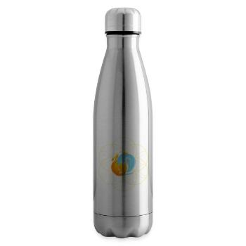 Yin Yang et la fleur de vie - Fleur de vie - Bouteille isotherme - argent clair - Droite
