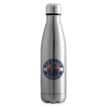 Biarritz Côte Basque France Été Surf Design - Bouteille isotherme - argent clair - Droite