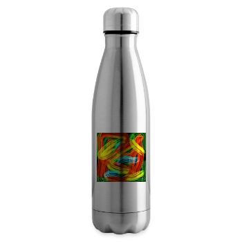 Rayures de couleur - Bouteille isotherme - argent clair - Droite