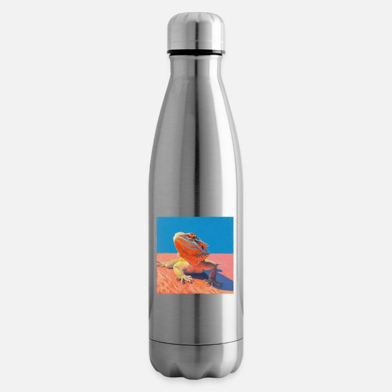 Bartagamen, echse, bunt, tier, geschenk - Isolierflasche - Lightsilver