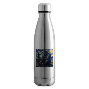 Bigfoot, Big Foot, Van Gogh, Starry Night - Insulated Water Bottle - silver - Right