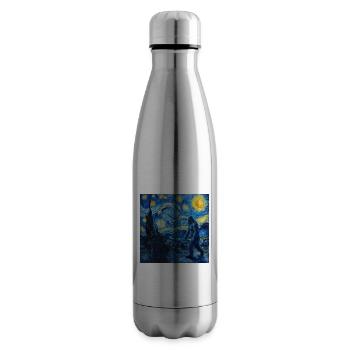 Bigfoot, Big Foot, Van Gogh, Starry Night - Insulated Water Bottle - silver - Right
