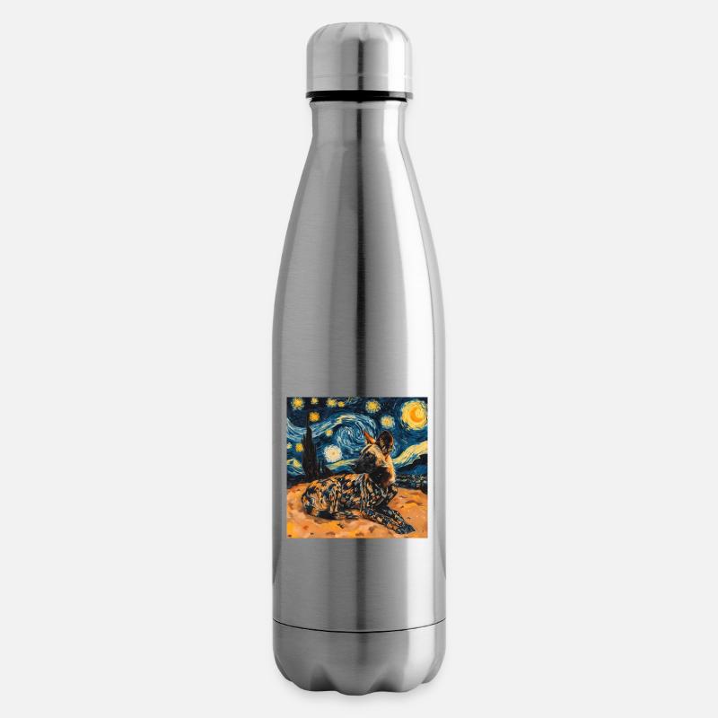hyäne, van gogh, sternennacht - Isolierflasche - Lightsilver