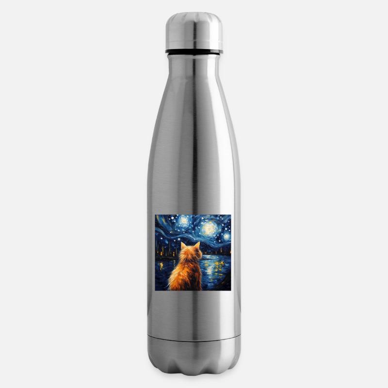 Katze, katzenmotiv - Isolierflasche - Lightsilver