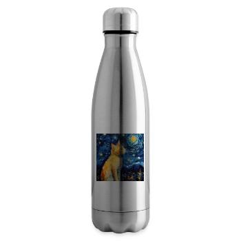 Cat, Cat Motif - Insulated Water Bottle - silver - Right