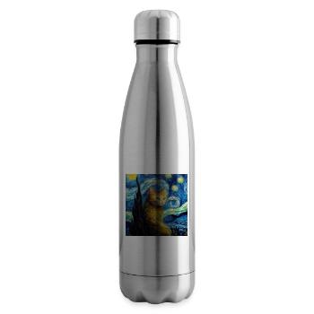 Cat, Cat Motif - Insulated Water Bottle - silver - Right
