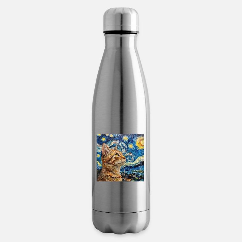 Katze, katzenmotiv - Isolierflasche - Lightsilver
