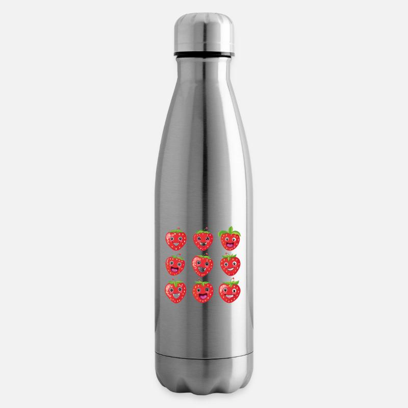Erdbeere, Sommer, Frucht - Isolierflasche - Lightsilver