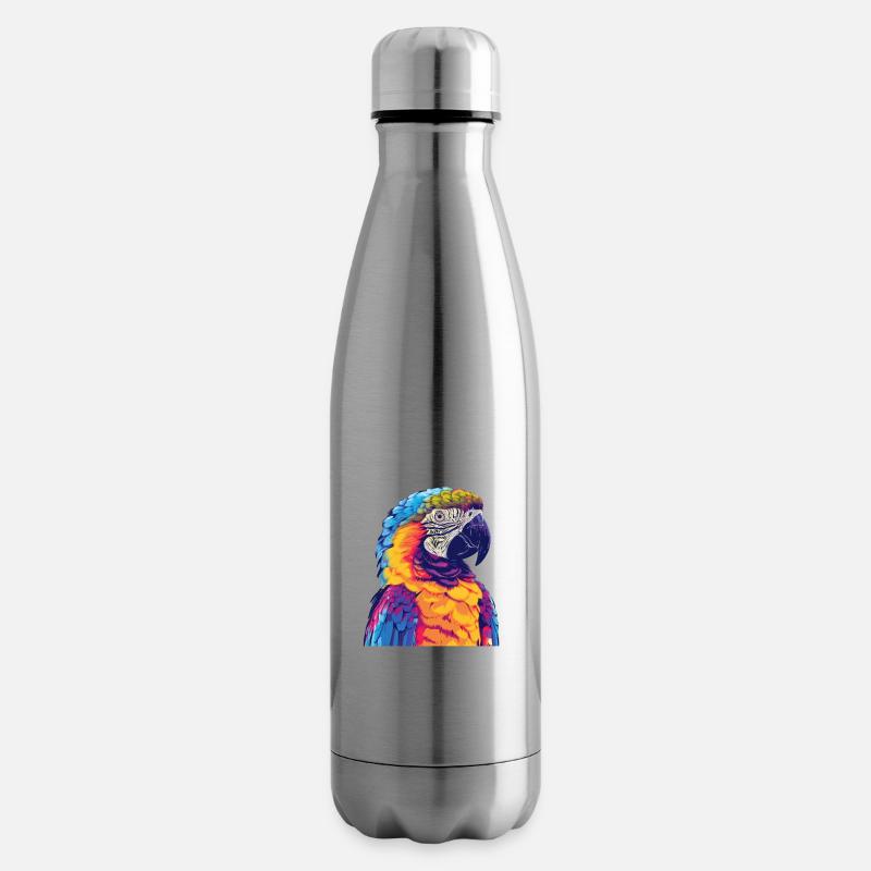 Papagei, vogel, tropisch, Sommer, geschenk - Isolierflasche - Lightsilver