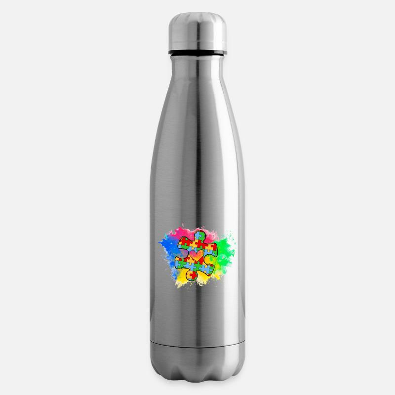 Autismus-Puzzle - Isolierflasche - Lightsilver