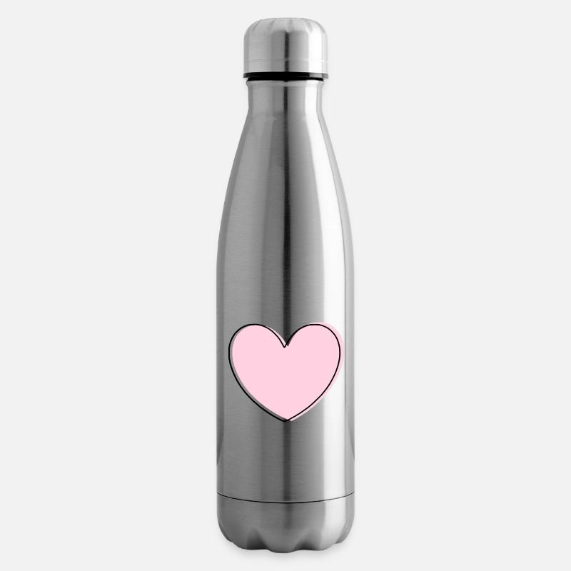 rosarotes Herz Herz rosa Geschenk Valentinstag - Isolierflasche - Lightsilver