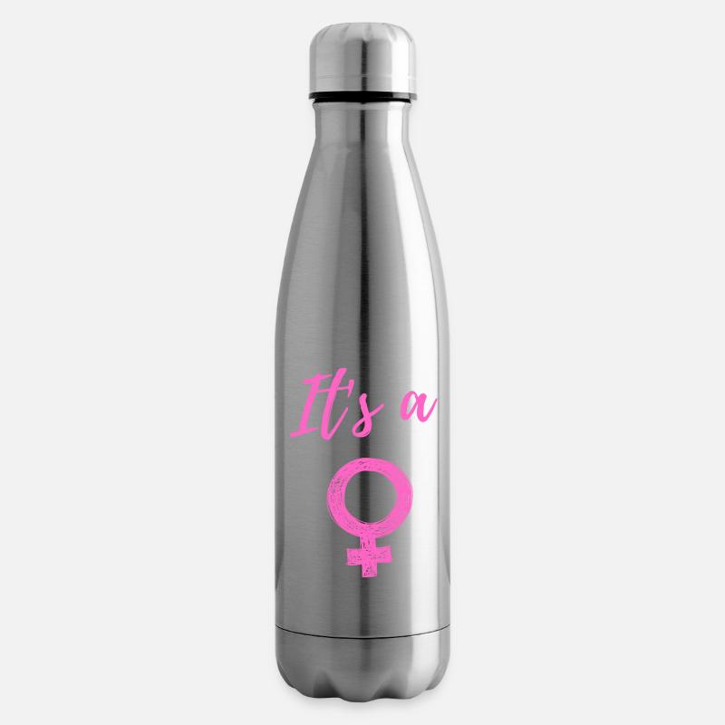 Baby Ankündigung - Mädchen - Schwangerschaft - Isolierflasche - Lightsilver