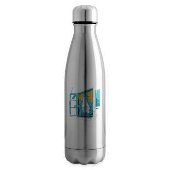 Spooky Ghost in the Window, Boo in the Window - Insulated Water Bottle - silver - Right