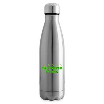 Capitalism stinks - Insulated Water Bottle - silver - Right