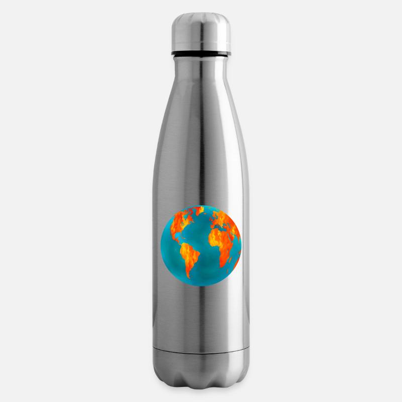 Earth Fire and Ice - Insulated Water Bottle - silver