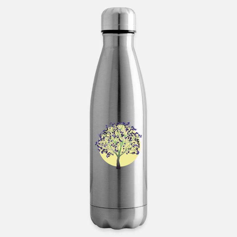 Arbre, violet - Bouteille isotherme - argent clair