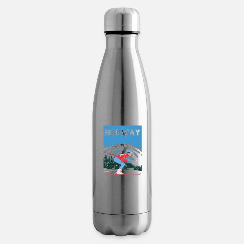 Skifahren Norwegen - Isolierflasche - Lightsilver