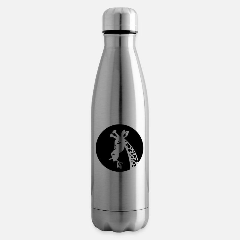 Girafe - girafe - safari - Bouteille isotherme - argent clair