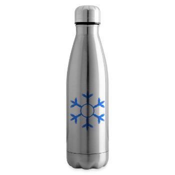 Snowflake winter cold cold - Insulated Water Bottle - silver - Right