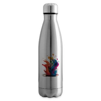 A Splash Of Colors - Insulated Water Bottle - silver - Right