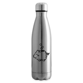 Sparschwein Sparschweinchen Sparen - Isolierflasche - Lightsilver - Rechts