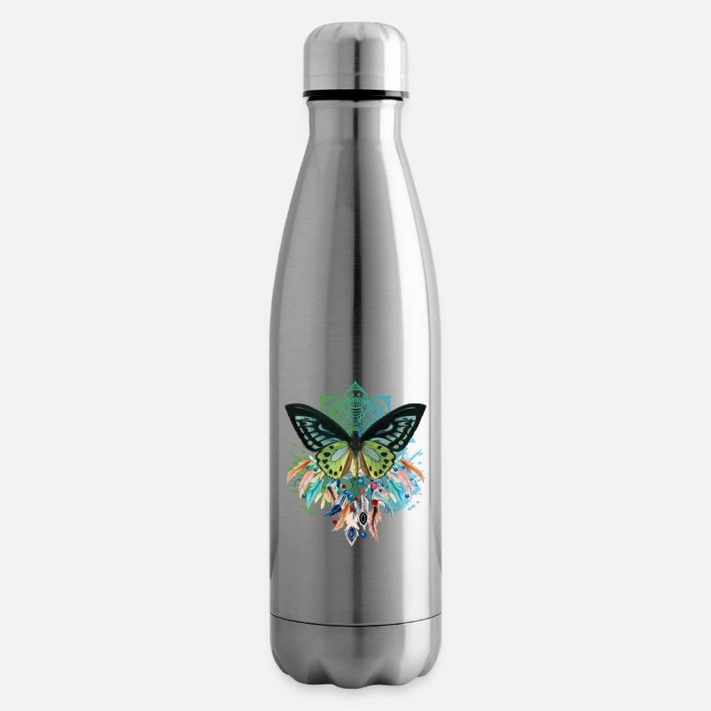 Attrape-rêves papillon - Bouteille isotherme - argent clair