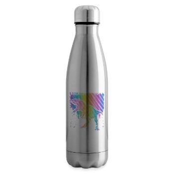 Dinosaure - Bouteille isotherme - argent clair - Droite