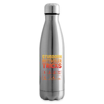 Stubborn Rottweiler Tricks - Insulated Water Bottle - silver - Right