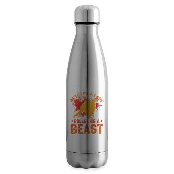 Acts like a Lady rolls like a Beast BJJ - Insulated Water Bottle - silver - Right