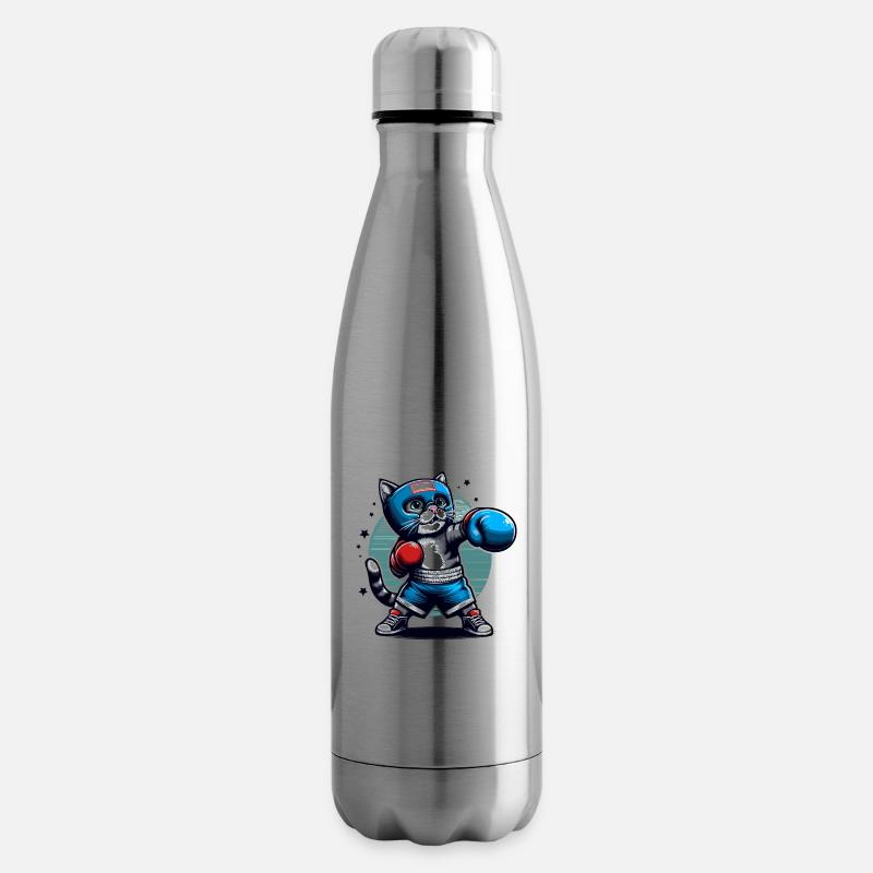 Chat de boxe - Bouteille isotherme - argent clair