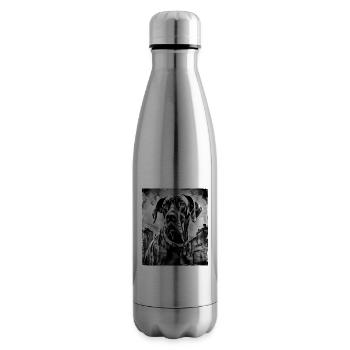 Great Dane Dog Portrait - Insulated Water Bottle - silver - Right