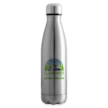 La randonnée est moins chère qu'une thérapie - Bouteille isotherme - argent clair - Droite