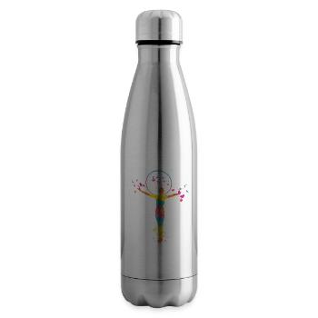 Gymnaste avec gymnastique rythmique au cerceau - Bouteille isotherme - argent clair - Droite
