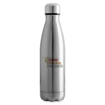 Support Your Local Pole Dancer Lineman - Insulated Water Bottle - silver - Right