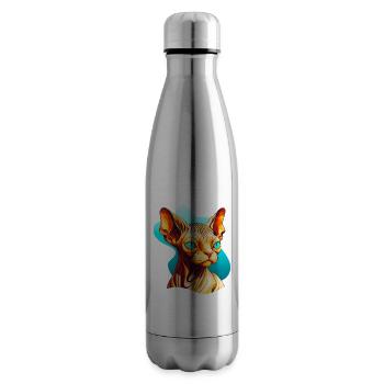 Sphynx Katze im coolen Comic Stil - Isolierflasche - Lightsilver - Rechts