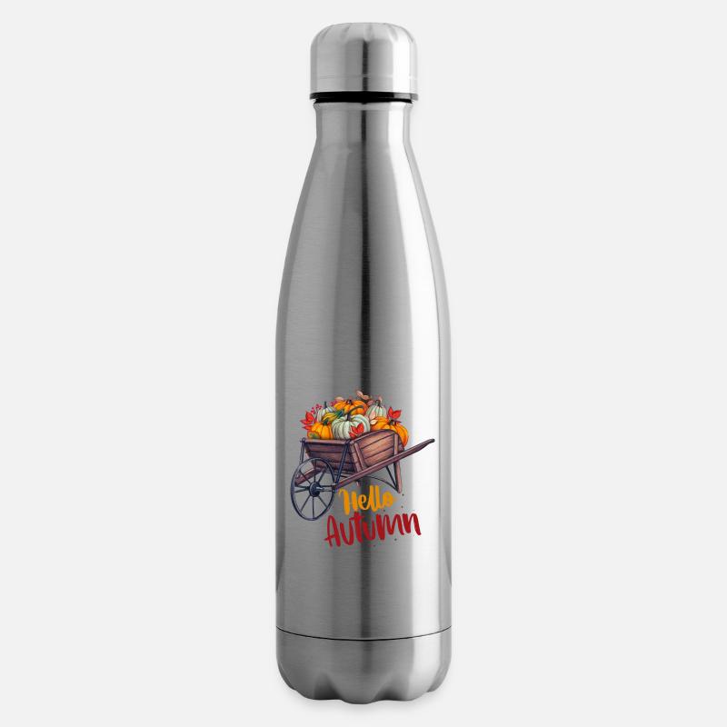 Hello Autumn - Insulated Water Bottle - silver