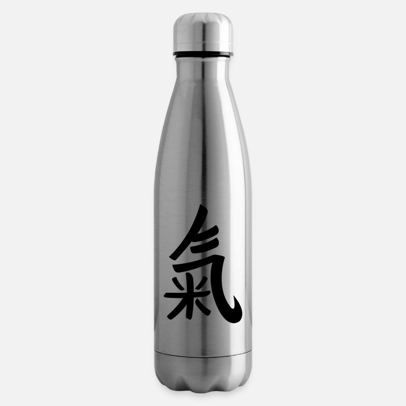 Qi chinesisches Schriftzeichen Chi Symbol Zeichen - Isolierflasche - Lightsilver