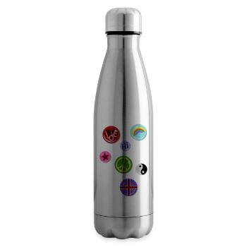 Buttons Buttons Pins Buttons Fake - Insulated Water Bottle - silver - Right