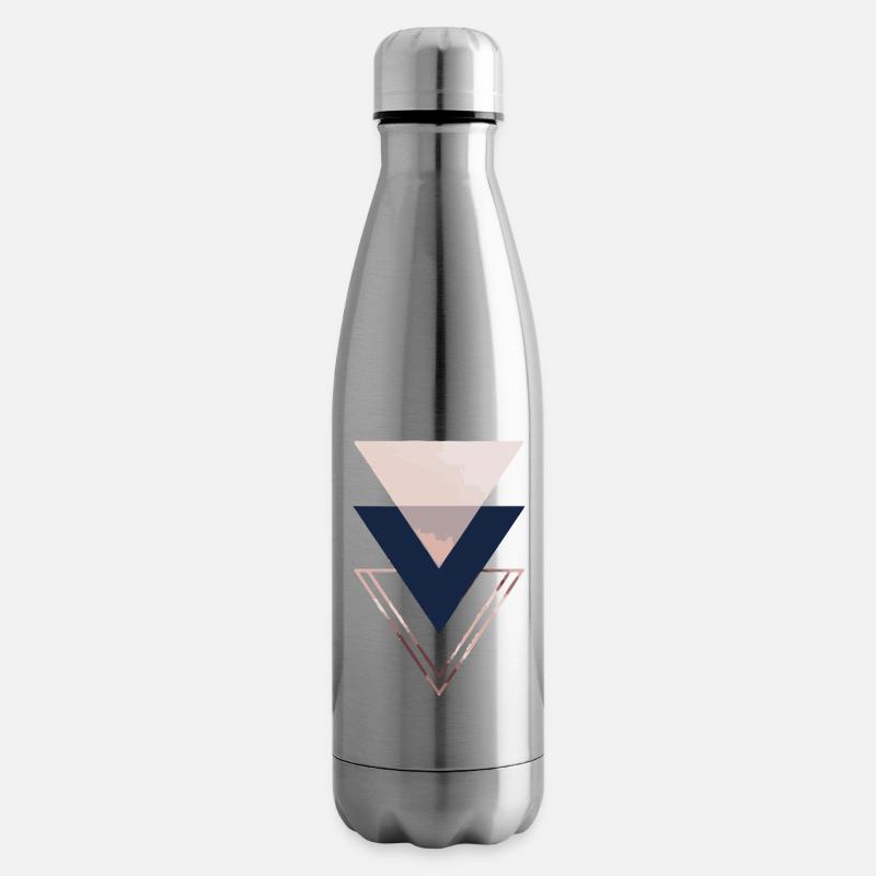 Dreiecke rose - Isolierflasche - Lightsilver