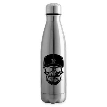 Tete de mort - Bouteille isotherme - argent clair - Droite