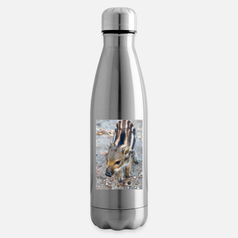 Frischling Wildschwein (Sus scrofa) im Wald - Isolierflasche - Lightsilver