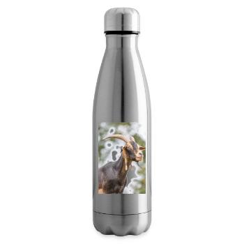 Goat (Ziege, Capra) brown and black - Isolierflasche - Lightsilver - Rechts