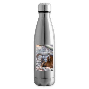 Mouflon européen (en allemand mouflon européen) - Bouteille isotherme - argent clair - Droite