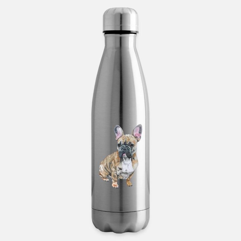 Français Bouledogue - Bouteille isotherme - argent clair